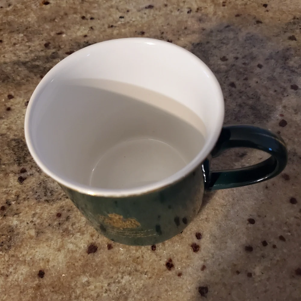 Vintage GEVALIA COFFEE CUP Shiny Dark Green Ceramic Glaze Coffee Mug - Picture 7 of 8
